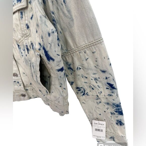 FREE PEOPLE Rumors Denim Jacket Size LARGE - Picture 9 of 16